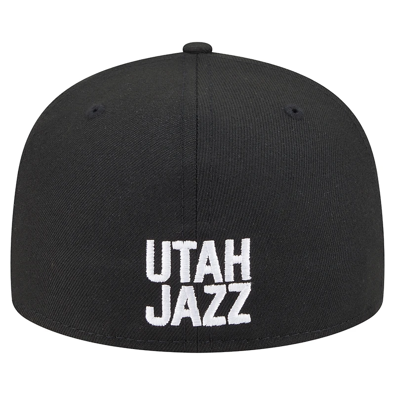 Men's New Era  Black Utah Jazz Deceptor 59FIFTY Fitted Hat