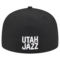 Men's New Era  Black Utah Jazz Deceptor 59FIFTY Fitted Hat