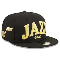 Casquette Snapback 9FIFTY Utah Jazz Golden Tall Text New Era noire pour homme