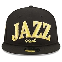 Casquette Snapback 9FIFTY Utah Jazz Golden Tall Text New Era noire pour homme
