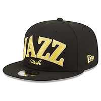 Casquette Snapback 9FIFTY Utah Jazz Golden Tall Text New Era noire pour homme
