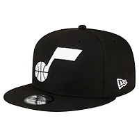 Casquette Snapback 9FIFTY noire de l'équipe officielle Utah Jazz New Era pour hommes