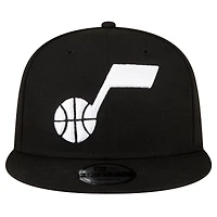 Casquette Snapback 9FIFTY noire de l'équipe officielle Utah Jazz New Era pour hommes