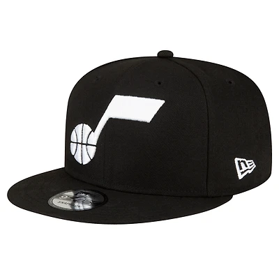Casquette Snapback 9FIFTY noire de l'équipe officielle Utah Jazz New Era pour hommes