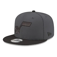 Men's New Era Gray/Black Utah Jazz Logo 2-Tone 9FIFTY Snapback Hat