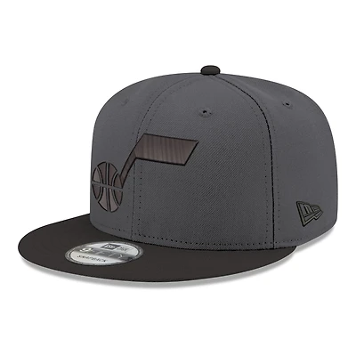 Men's New Era Gray/Black Utah Jazz Logo 2-Tone 9FIFTY Snapback Hat