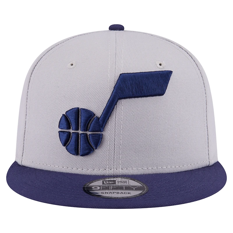 Men's New Era  Gray/Navy Utah Jazz Color Pack Two-Tone 9FIFTY Snapback Hat