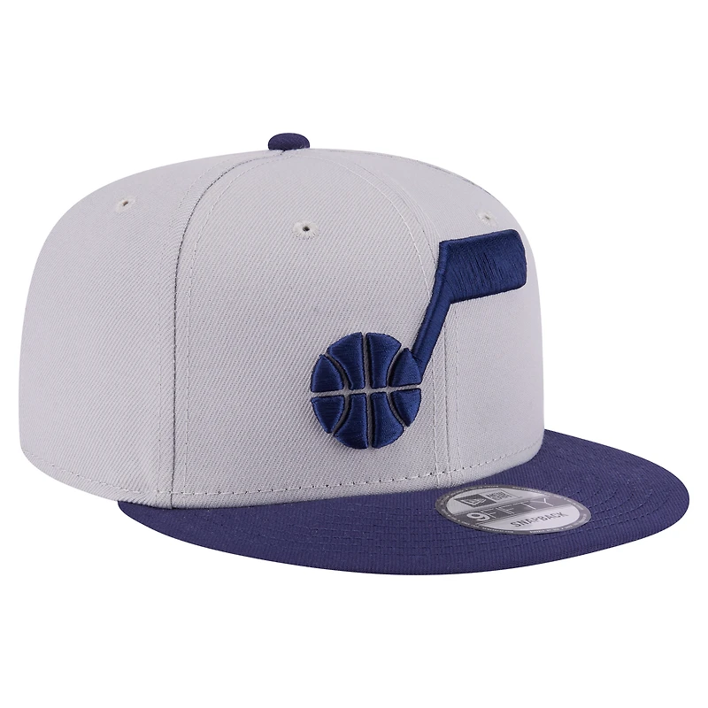 Men's New Era  Gray/Navy Utah Jazz Color Pack Two-Tone 9FIFTY Snapback Hat