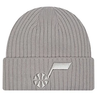 Men's New Era Gray Utah Jazz Color Pack Cuffed Knit Hat