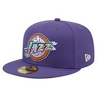 Casquette ajustée New Era Utah Jazz Core Logo 59FIFTY violette pour homme
