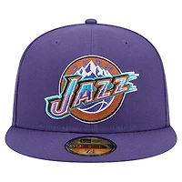 Casquette ajustée New Era Utah Jazz Core Logo 59FIFTY violette pour homme