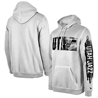Sweat à capuche blanc de la collection Tip-Off l'Utah Jazz New Era pour homme