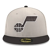 Men's New Era  White/Black Utah Jazz Chrome 59FIFTY Fitted Hat