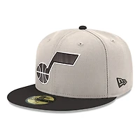 Casquette ajustée New Era Utah Jazz Chrome 59FIFTY blanche et noire pour homme