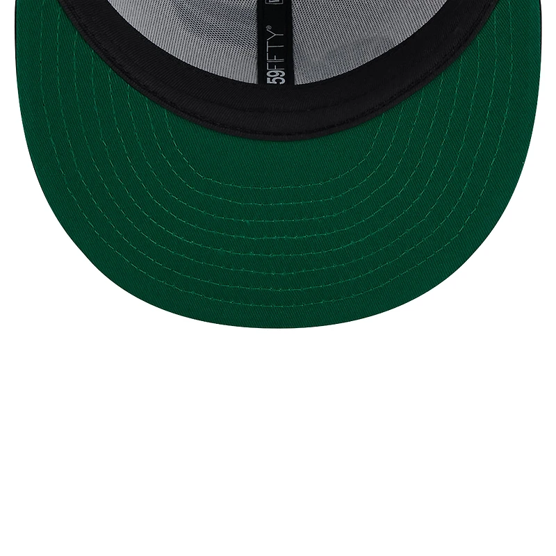 Casquette ajustée Utah Jazz Throwback 2Tone 59FIFTY New Era pour hommes, blanc/noir