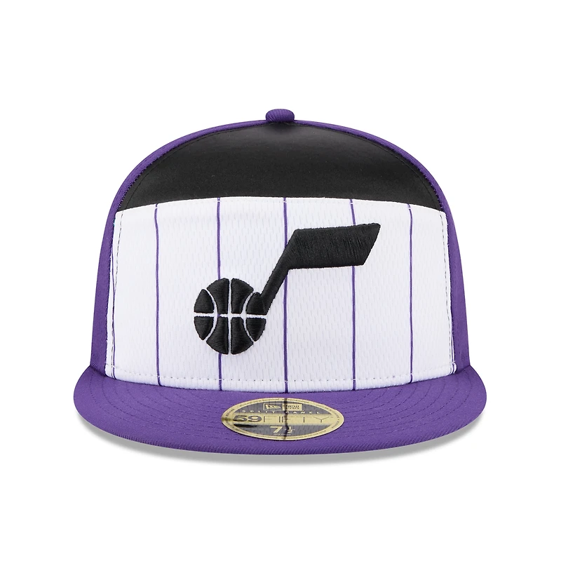 Men's New Era  White/Purple Utah Jazz 2025 NBA Tip Off Split Panel 59FIFTY Fitted Hat