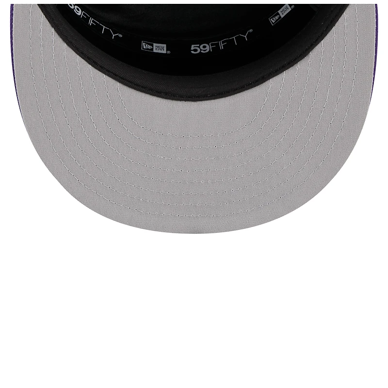 Casquette ajustée New Era Utah Jazz 2025 NBA Tip Off Split Panel 59FIFTY pour homme, blanche et violette