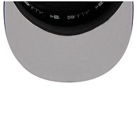 Casquette ajustée New Era Utah Jazz 2025 NBA Tip Off Split Panel 59FIFTY pour homme, blanche et violette