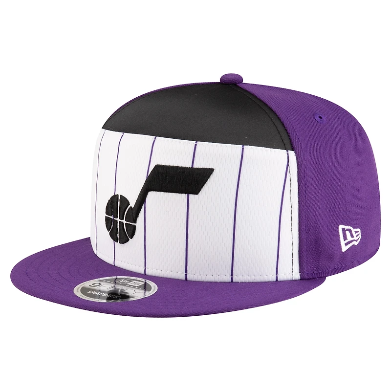 Men's New Era  White/Purple Utah Jazz 2025 NBA Tip Off Split Panel 9FIFTY Snapback Hat
