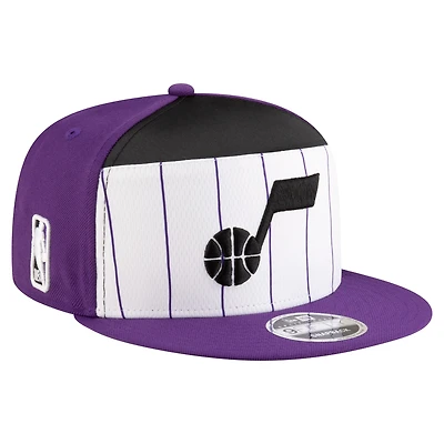 Men's New Era  White/Purple Utah Jazz 2025 NBA Tip Off Split Panel 9FIFTY Snapback Hat
