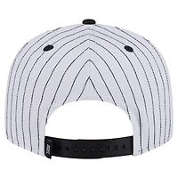 Casquette snapback 9FIFTY blanche à rayures fines Utah Jazz Deceptor New Era pour homme