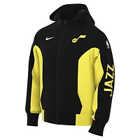 Sweat à capuche entièrement zippé Nike noir Utah Jazz 2023/24 Authentic Showtime pour homme