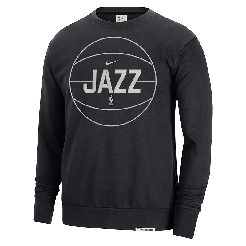Men's Nike Black Utah Jazz 2023/24 Authentic Standard Issue Travel Performance Pullover Sweatshirt