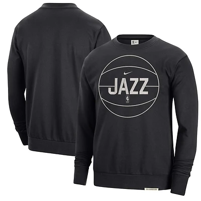 Men's Nike Black Utah Jazz 2023/24 Authentic Standard Issue Travel Performance Pullover Sweatshirt