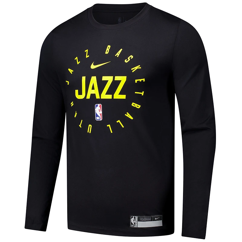 Men's Nike Black Utah Jazz 2024/25 Legend On-Court Practice Long Sleeve T-Shirt