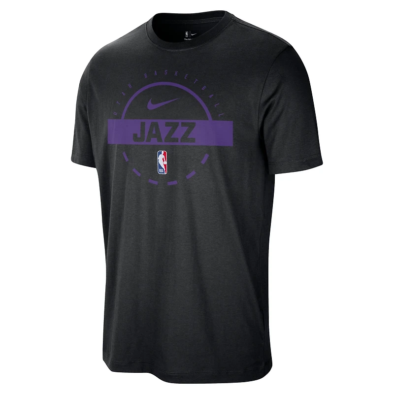 T-shirt d'entraînement Nike noir authentique des Utah Jazz pour homme