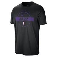 T-shirt d'entraînement Nike noir authentique des Utah Jazz pour homme