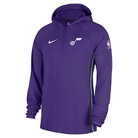 Men's Nike  Purple Utah Jazz Authentic On Court Zone Quarter-Zip Dri-FIT Hoodie Jacket
