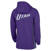 Men's Nike  Purple Utah Jazz Authentic On Court Zone Quarter-Zip Dri-FIT Hoodie Jacket
