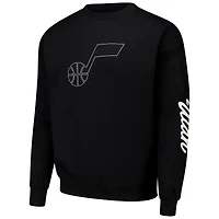 Men's Pro Standard Black Utah Jazz Paint the City Drop Shoulder Sweatshirt
