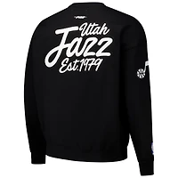 Men's Pro Standard Black Utah Jazz Paint the City Drop Shoulder Sweatshirt