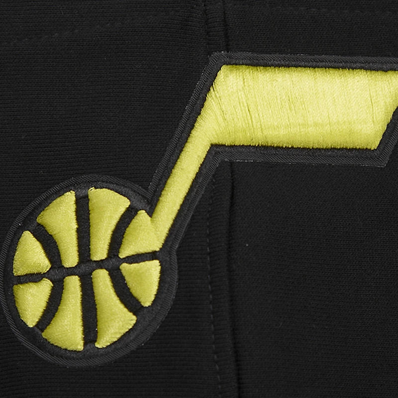 Sweat à capuche Pro Standard noir Utah Jazz Script Tail pour hommes