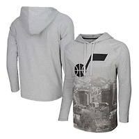 T-shirt à capuche manches longues Stadium Essentials gris chiné Utah Jazz Atrium Raglan pour hommes