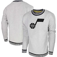 Men's Stadium Essentials Heather Gray Utah Jazz Club Level Pullover Sweatshirt