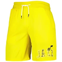 Tommy Jeans - Short de basket en maille jaune Utah Jazz Mike pour homme