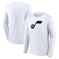 Men's  White Utah Jazz Primary Logo Long Sleeve T-Shirt