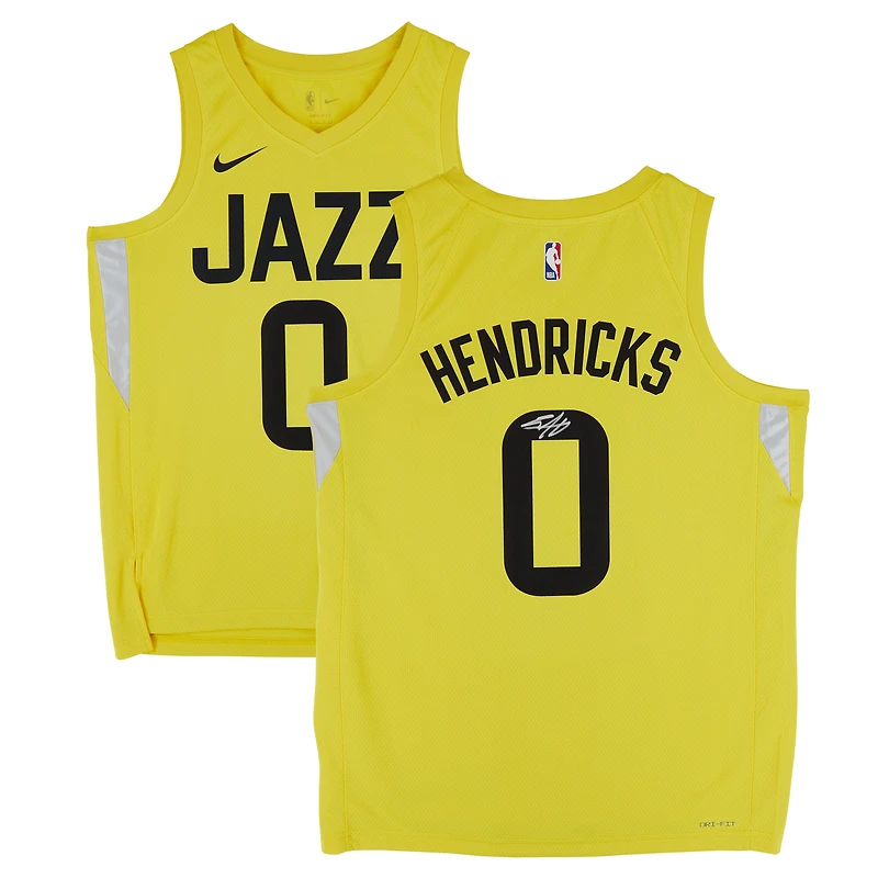 Taylor Hendricks Utah Jazz Autographed Nike Gold Icon Swingman Jersey 
