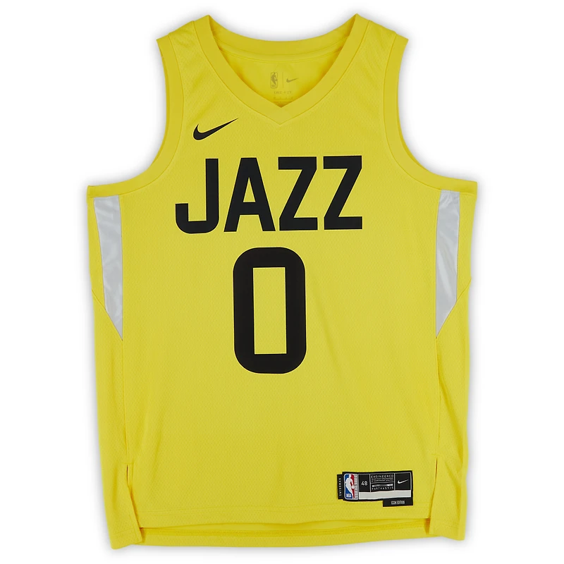 Taylor Hendricks Utah Jazz Autographed Nike Gold Icon Swingman Jersey