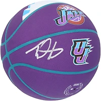 Taylor Hendricks Utah Jazz Autographed Wilson City Edition Collectors Basketball