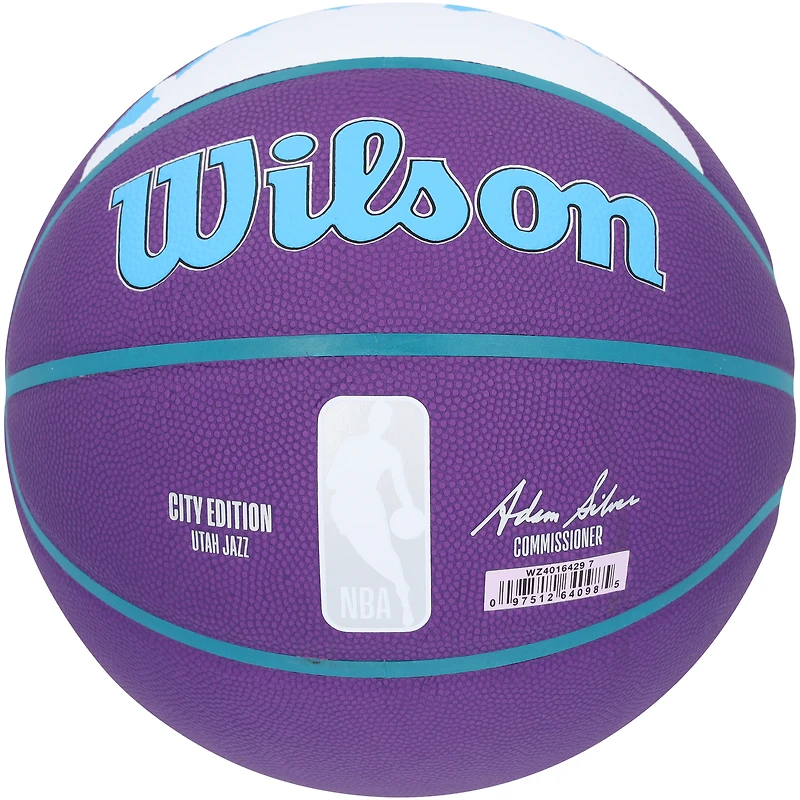 Taylor Hendricks Utah Jazz Autographed Wilson City Edition Collectors Basketball