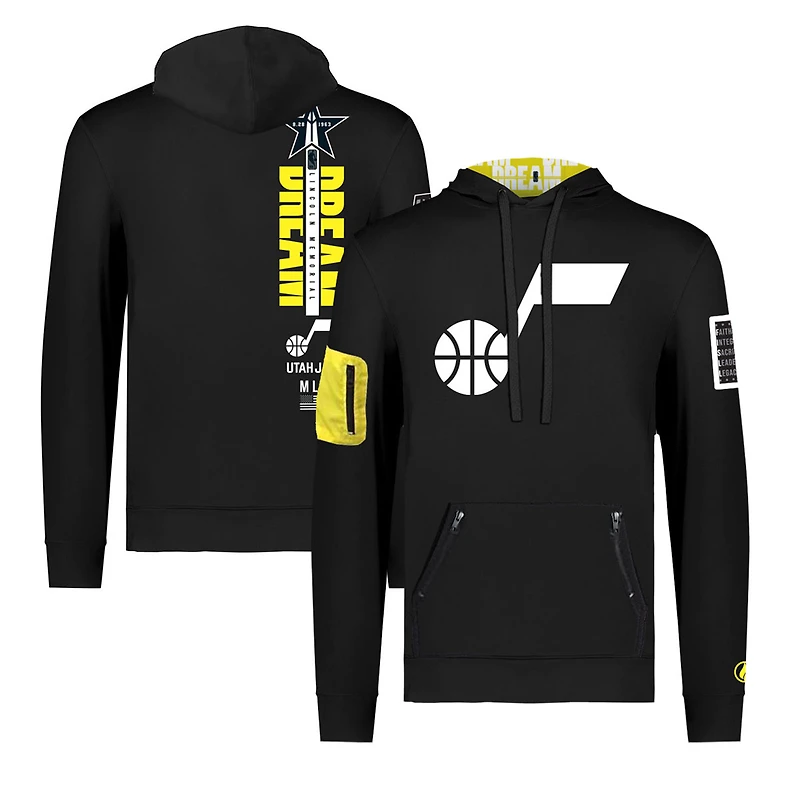 Sweat à capuche unisexe FISLL x Black History Collection noir Utah Jazz