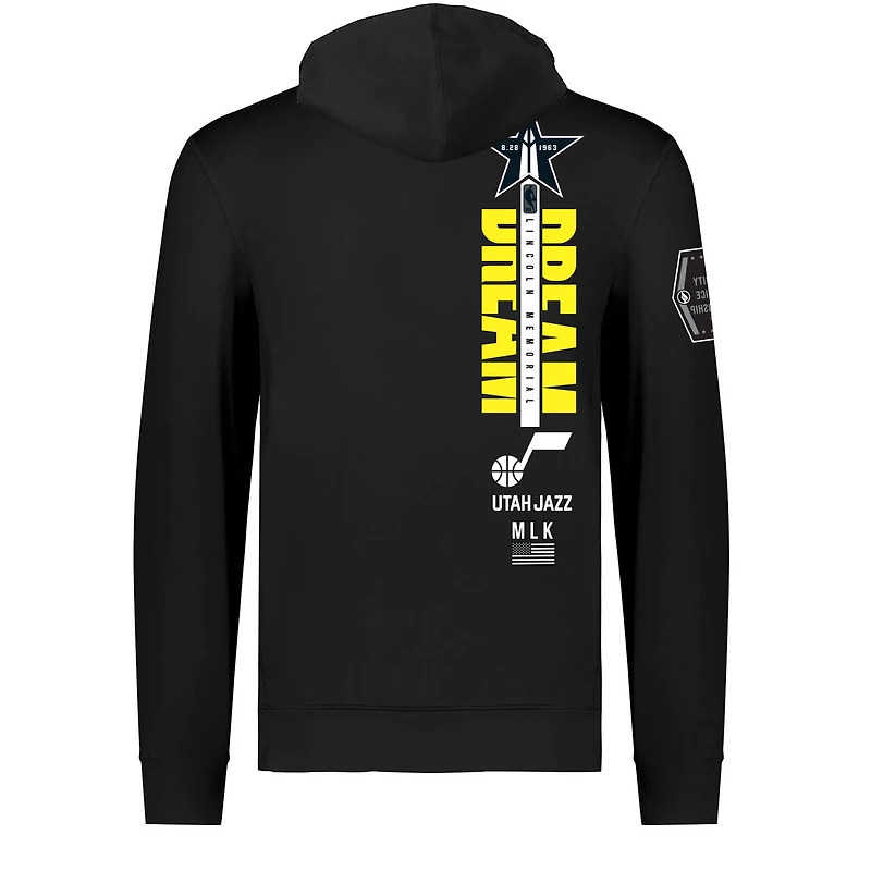 Sweat à capuche unisexe FISLL x Black History Collection noir Utah Jazz