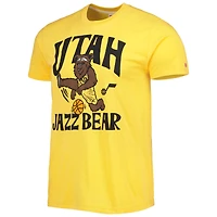 Unisex Homage Gold Utah Jazz Team Mascot Tri-Blend T-Shirt