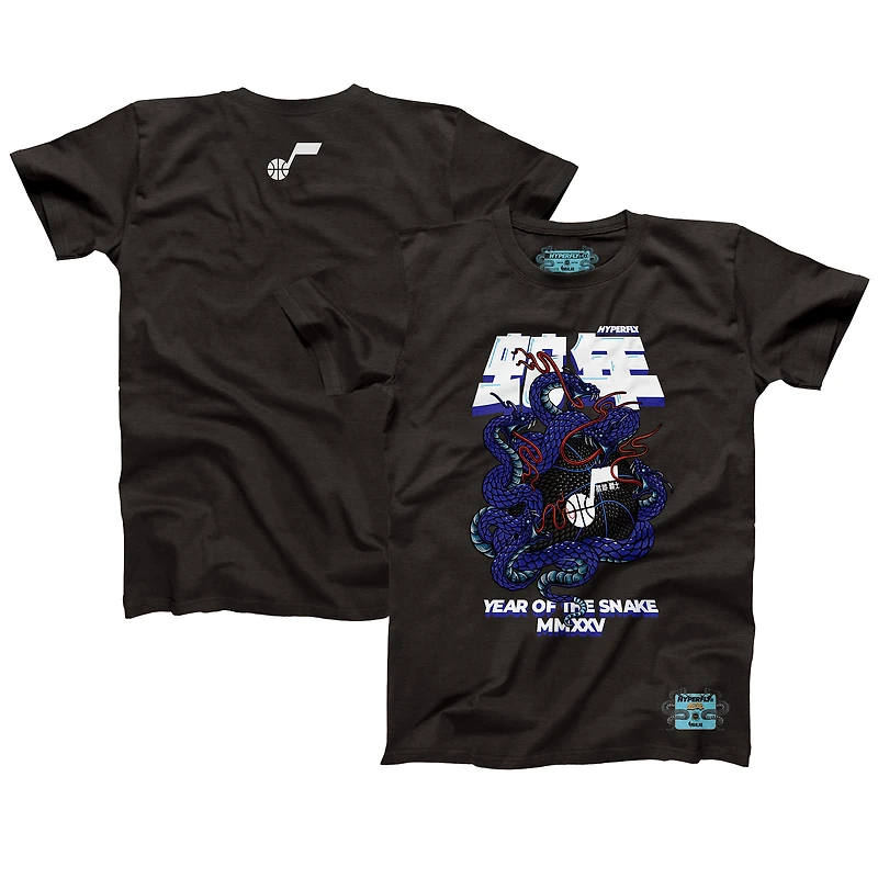 T-shirt unisexe NBALab x Hyperfly Heather Black Utah Jazz Collection Année du serpent Nouvel An lunaire