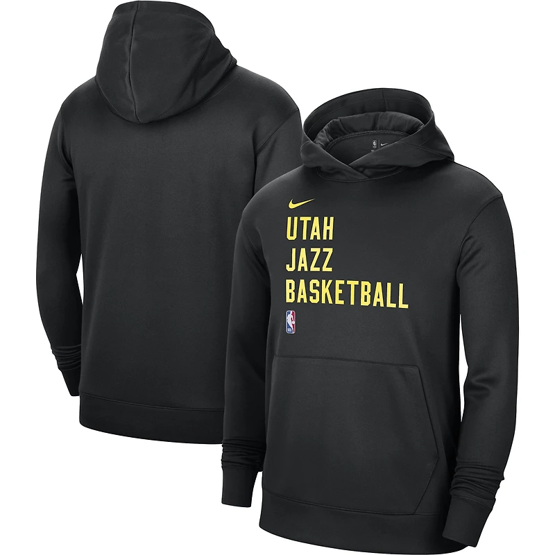 Unisex Nike Black Utah Jazz 2023/24 Performance Spotlight On-Court Practice Pullover Hoodie