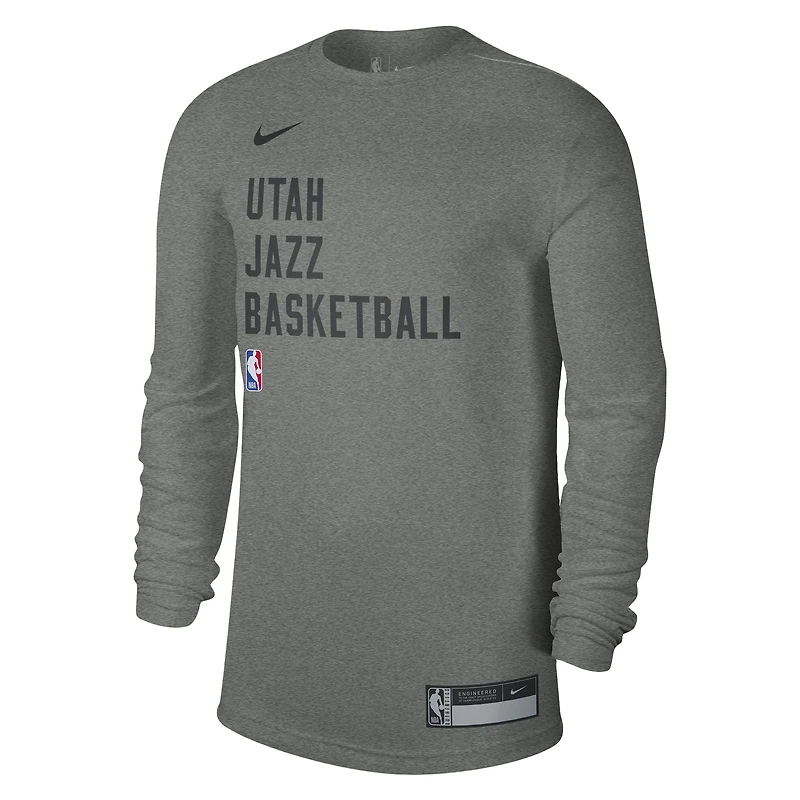 Unisex Nike Heather Gray Utah Jazz 2023/24 Legend On-Court Practice Long Sleeve T-Shirt